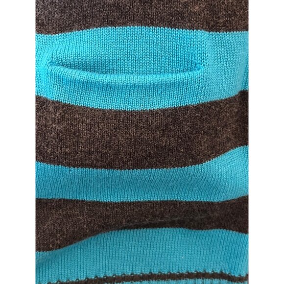 Express Women S Striped Sweater Dress Mini Blue/Black Nylon/Rayon/Wool Pockets - Picture 5 of 16